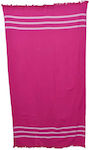 Cavalieri Beach Towel Cotton Fuchsia with Fringes 165x90cm.