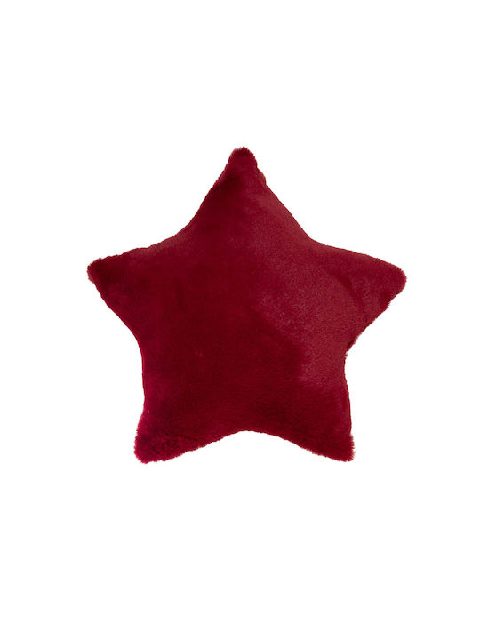 Amo La Casa Amo La Casa Burgundy Furry Sofa Cushion 40x40cm
