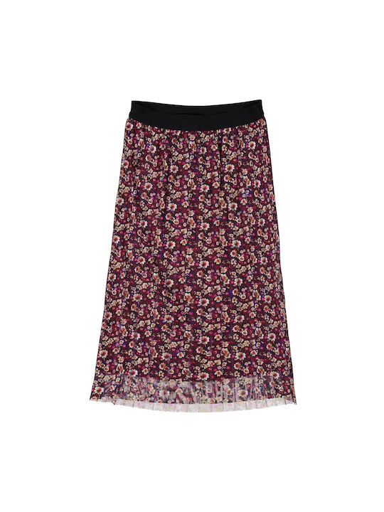 Garcia Jeans Kids Skirt Floral Burgundy Pleated Skirt I12521