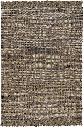 Rug Rectangular Summer from Jute with Fringes Brown