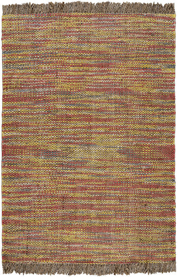 Rug Rectangular Summer from Jute with Fringes Brown