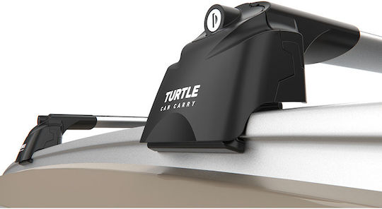 Turtle Roof Bars Aluminum Air2 (with Roof Rack Legs and Lock) Silver