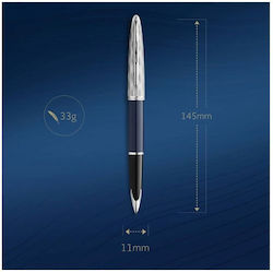 Waterman Carene Se Dlx Writing Pen Medium Black with Blue Ink