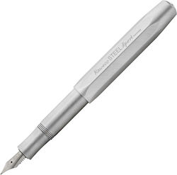 Kaweco Steel Sport Writing Pen Broad Silver with Blue Ink