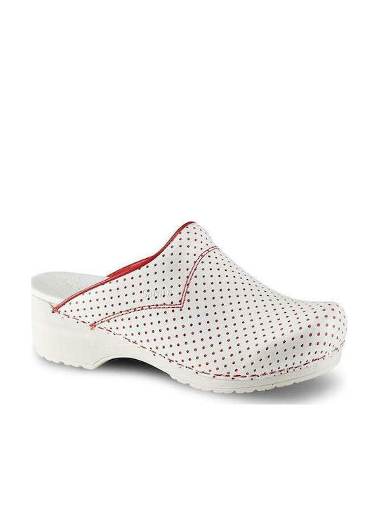 Sanita San Flex Perfo Damen Anatomische Holzschuhe Weiß