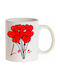 Love & Hearts Becher Keramik Weiß 325ml
