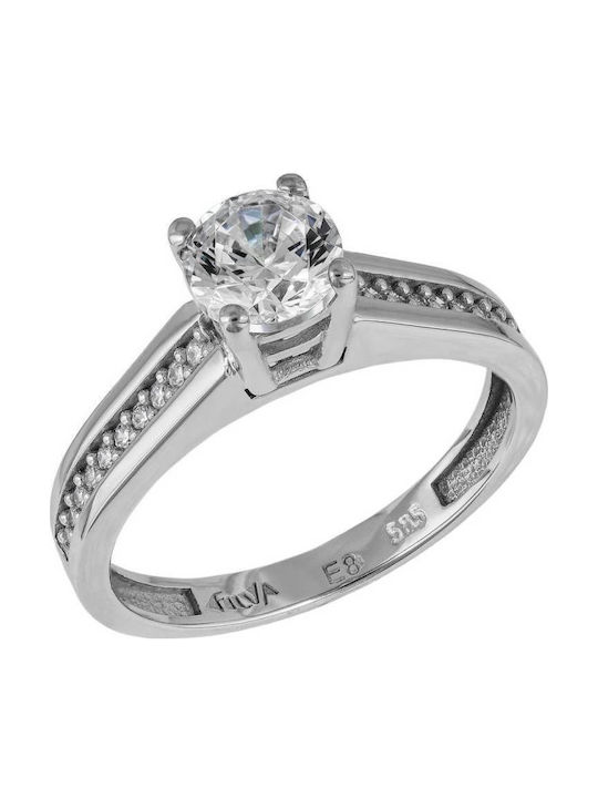 Einzelstein aus Weißgold 14K