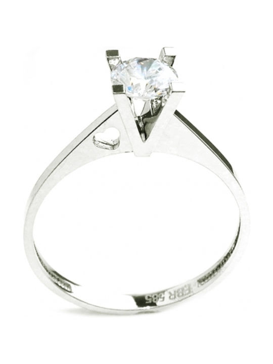 Single Stone from White Gold 14K