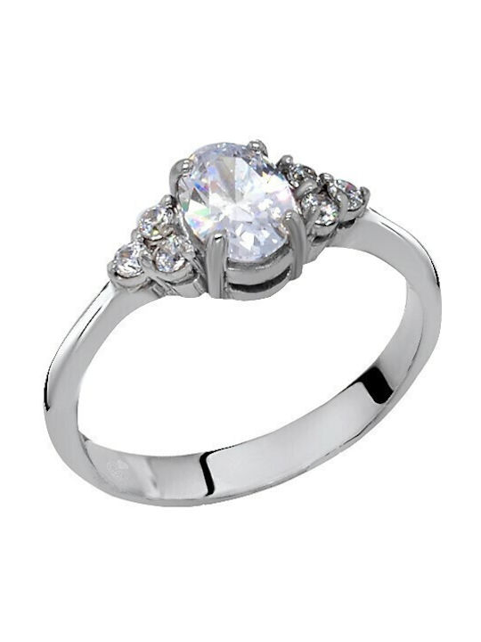 Single Stone from White Gold 14K