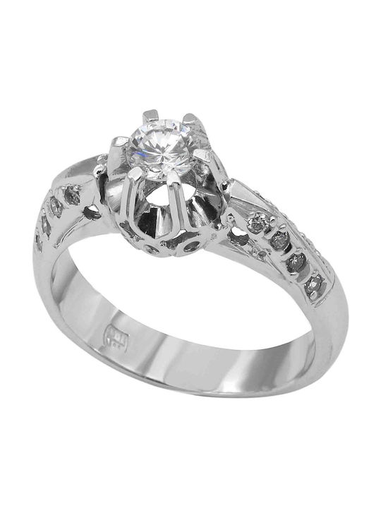 Single Stone from White Gold 14K