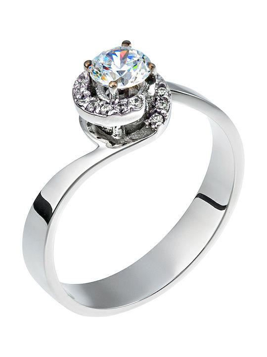 Single Stone from White Gold 14K