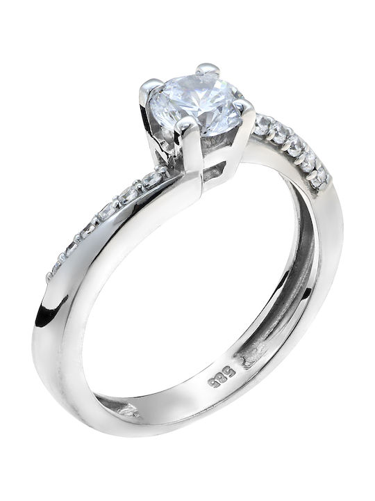 Single Stone from White Gold 14K