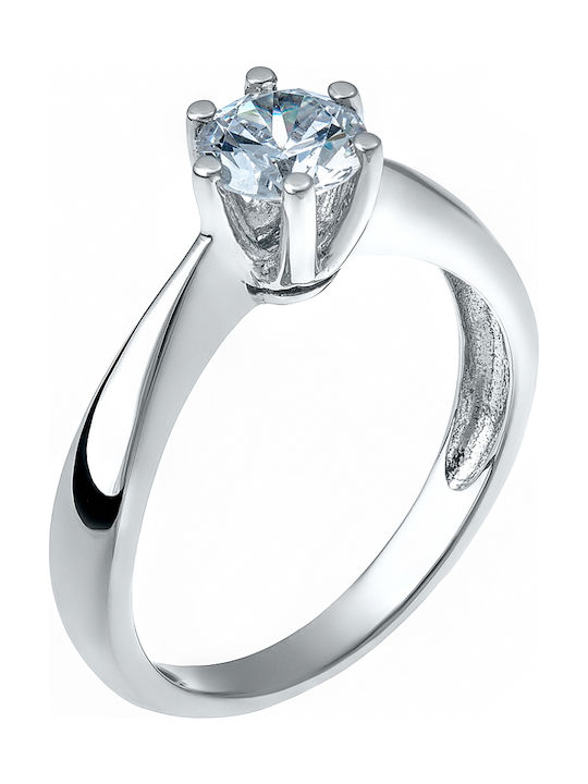 Single Stone from White Gold 14K