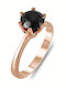Einzelner Steine Ringe aus Roségold 18K mit Diamant
