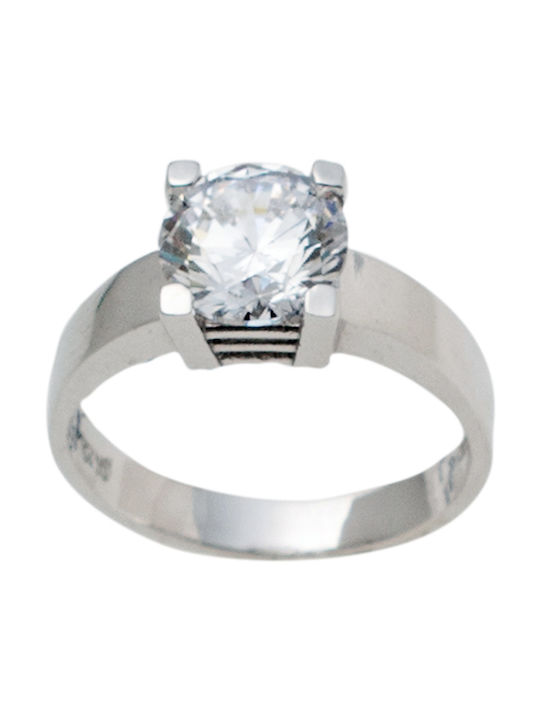 Kontopoulos Single Stone from White Gold 14K