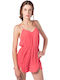 Damen Einteiler Shorts Orange