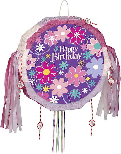 Unique Birthday Blossoms Drum Pull Pop Out Piñata U40291