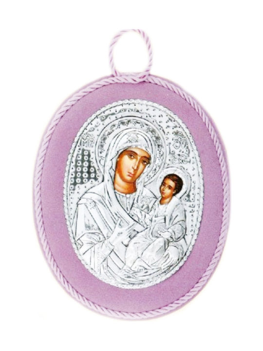 Heilige Ikone Kinder Amulett mit der Jungfrau Maria aus Silber ICON-113R