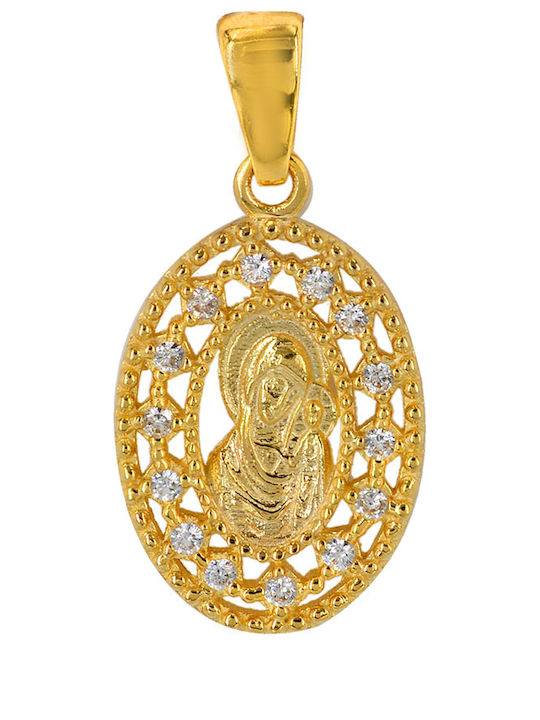 Tasoulis Jewellery Collection Pendant Kids Talisman with the Virgin Mary made of Gold 9K 9K523-1KON