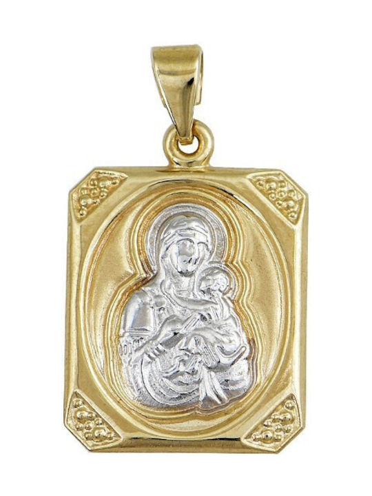 Pendant Kids Talisman with Virgin Mary from Gold 9K ΦΥ000115