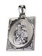 Roloi Kaliamanis Pendant Kids Talisman Double Sided Konstantinato made of White Gold 14K PM1033
