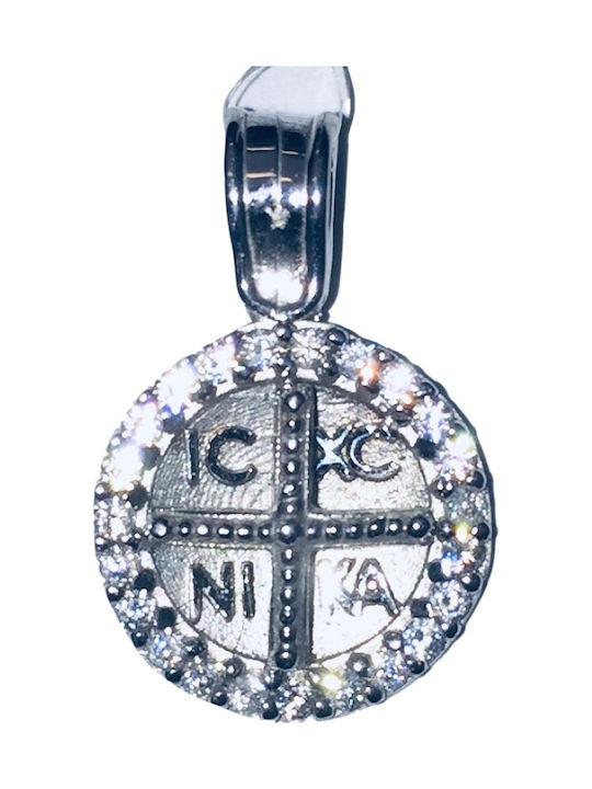 Pandantiv Talisman Constantin Din Aur Alb 9 Carate