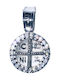Pendant Kids Talisman Double Sided Konstantinato made of White Gold 9K P-30442