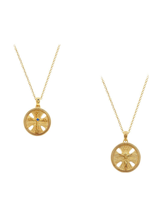 Art d or Pendant Kids Talisman Double Sided with Chain Konstantinato made of Gold 9K ARDP-KAL-225