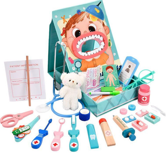 Marionette Wooden Toys Kids Medical Set Made of Wood for Ages 3 and Up 136988 Blue