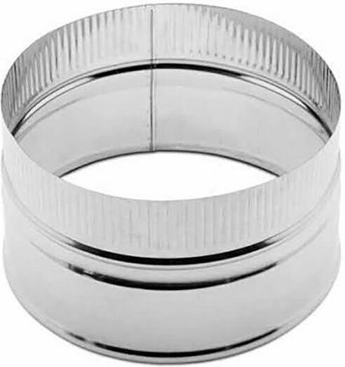 Inox Shell Μούφα Σύνδεσης Καπνοδόχου Inox 300mm Ασημί