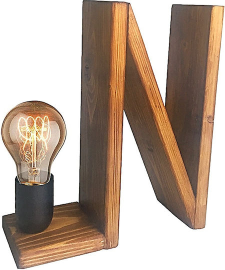 Lustră Decorativă Scrisoare cu Soclu pentru Bec E27 Maro
