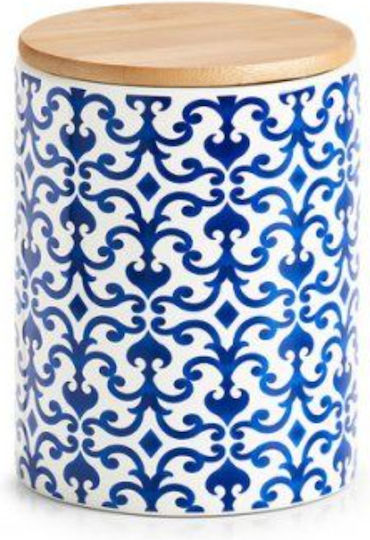 Vase General Use with Lid Ceramic Blue 600ml