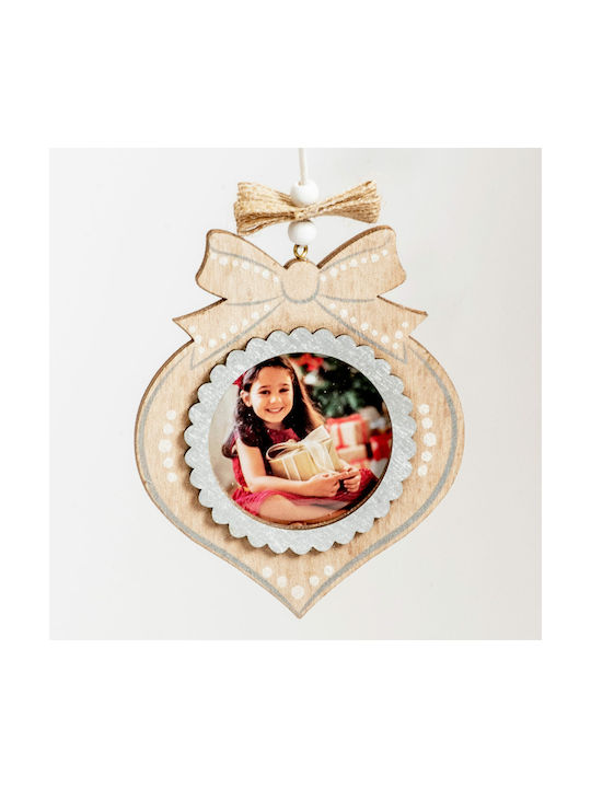 Christmas Wooden Label Ornament Beige