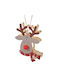 Christmas Wooden Reindeer Ornament Beige