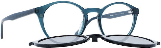 Invu Weiblich Kunststoff Brillenrahmen mit Clip On Blau M4215C