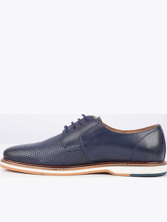 Monte Napoleone Leder Herren Freizeitschuhe Blau