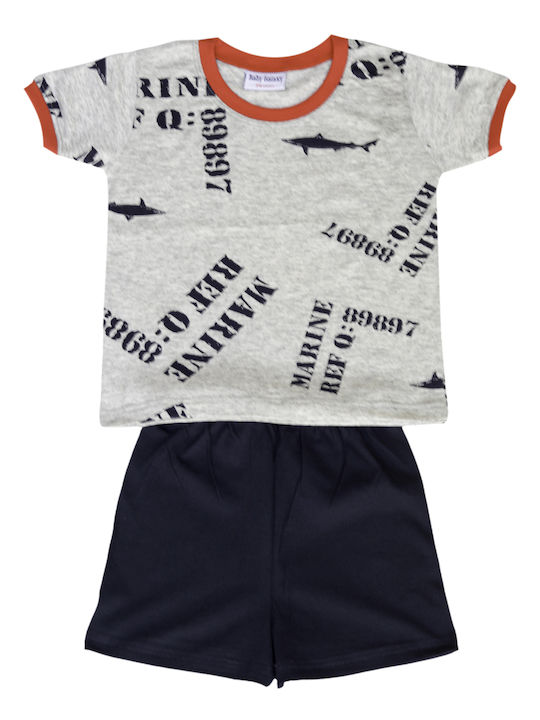 Galaxy Kids Pajamas Summer Cotton Gray