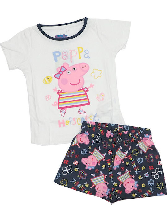 Peppa Pig Kinder Schlafanzug Sommerlich Weiß
