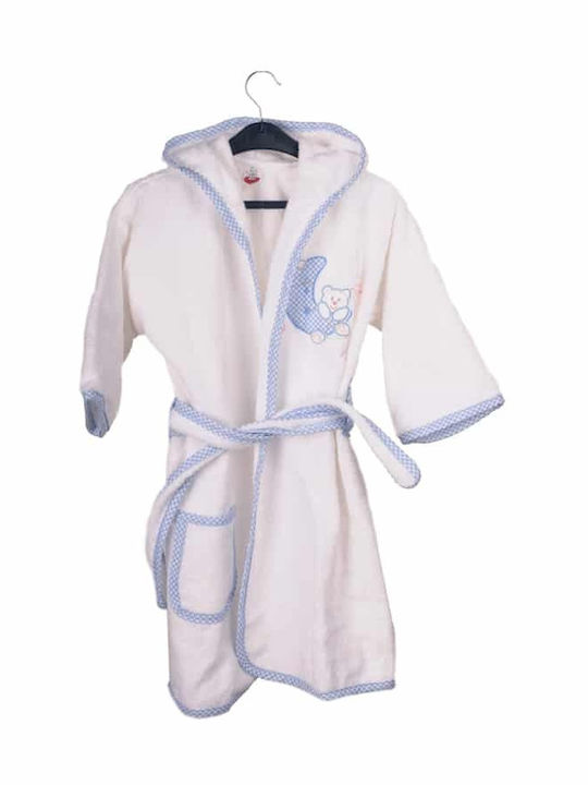 Bunny Bebe Hooded Baby Bathrobe Sky Blue