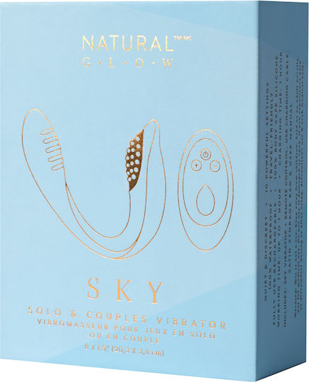 Natural Glow Δονητής για Ζευγάρια με Remote Control 20.3cm Γαλάζιος