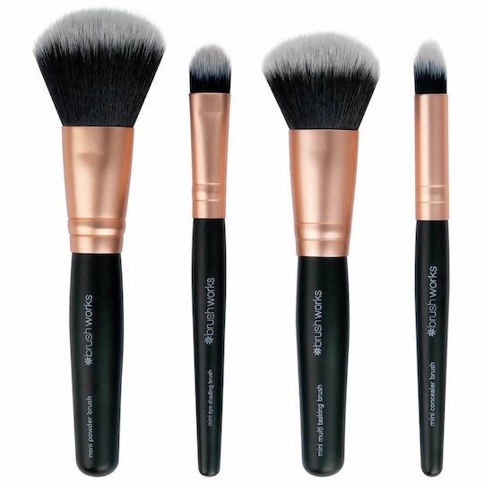 Brushworks Profesional Pensulă de Machiaj pentru Pudră din Păr Sintetic Mini