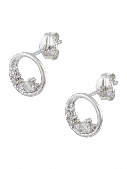 Papoulidis Jewellery Kids Earrings Studs with Stones from White Gold 9K