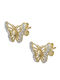 Kids Earrings Studs Butterflies made of Gold 9K