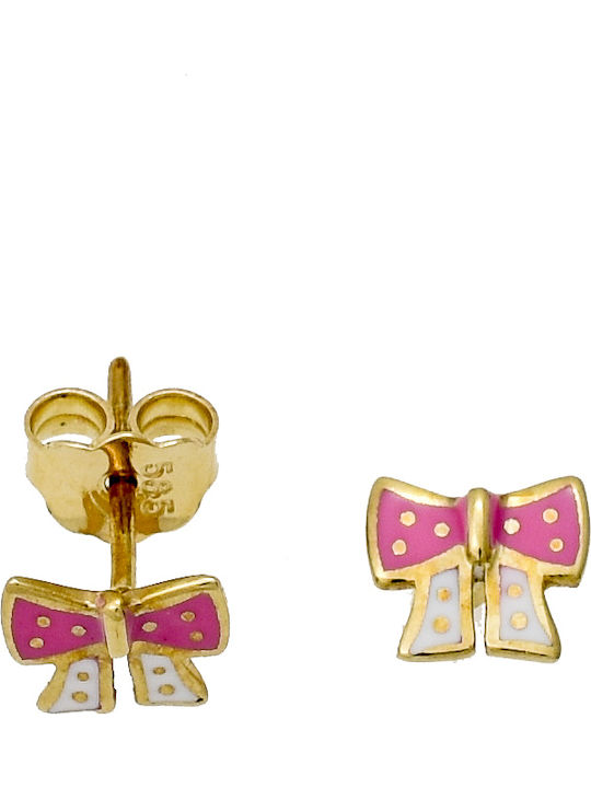 Kontopoulos Bow Kids Earrings Studs from Gold 14K