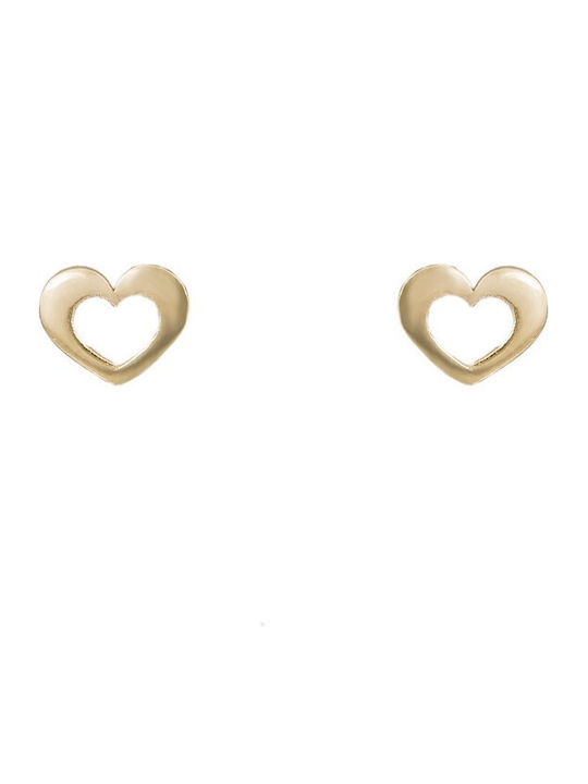 Παιδικά Σκουλαρίκια Καρφωτά Καρδιά από Χρυσό 9K