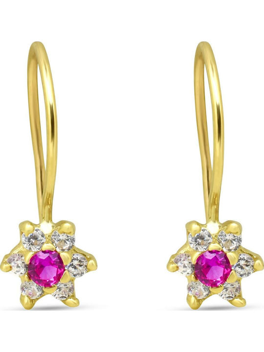 Goldjewels Kids Earrings Studs with Stones from Gold 9K