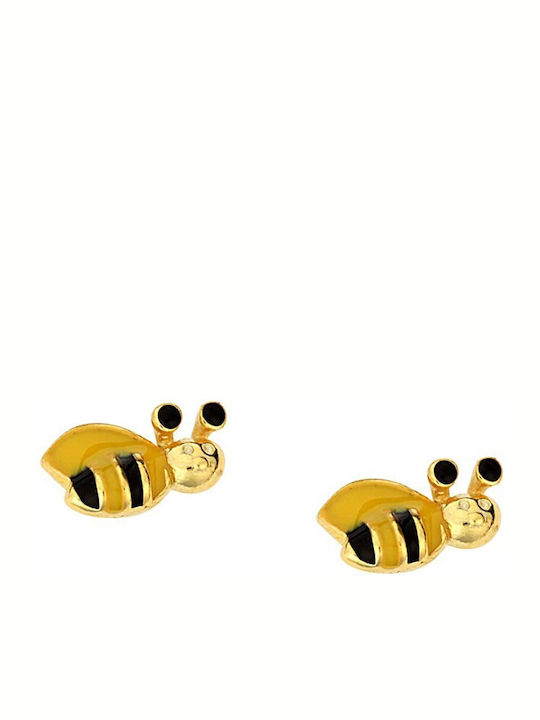 Gold Plated Kids Earrings Studs made of Silver