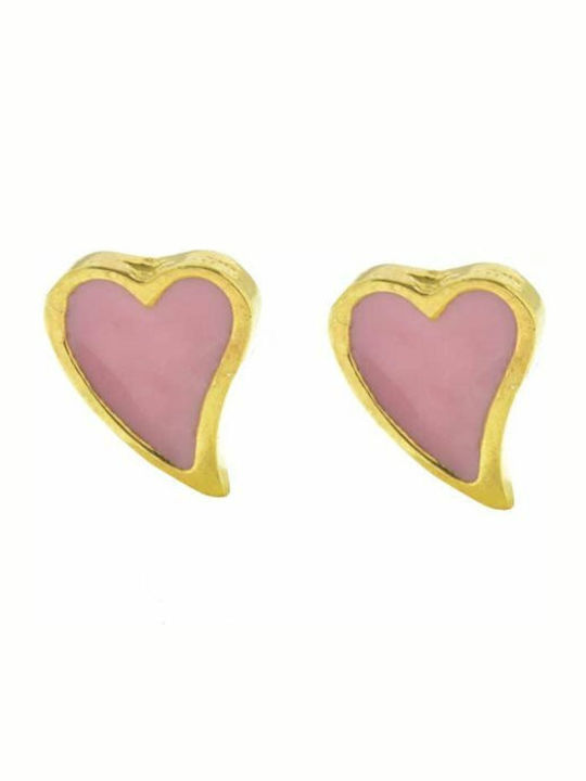 Paraxenies Gold Plated Kids Earrings Studs Hearts made of Silver