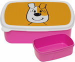 Reksio Bolek I Lolek Kids Lunch Plastic Box Pink L18xW13xH6cm