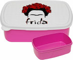 Frida Kids Lunch Plastic Box Pink L18xW13xH6cm